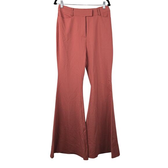 Fashion Nova Pants Womens Large Pink Ponte Flare Bell Bottom Lined Hook Eye - Picture 2 of 12